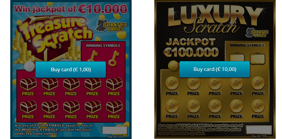 Scratch cards - most popular type of instant win game