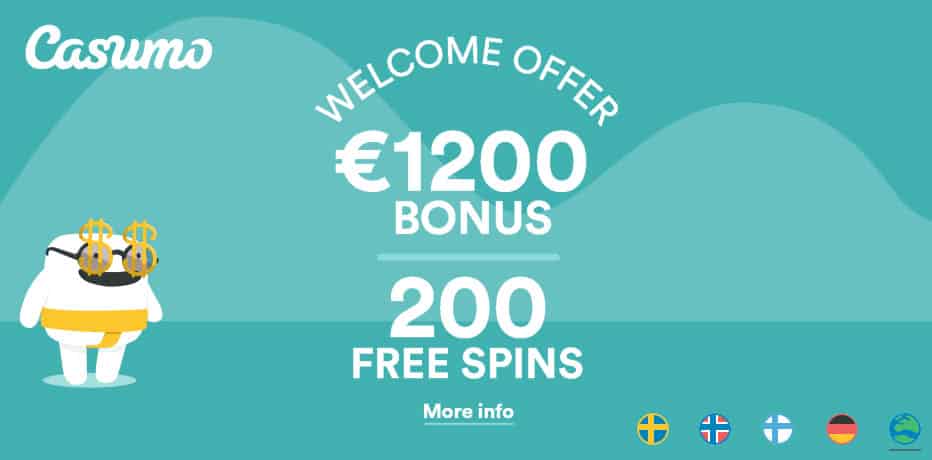 200 free spins vid insättning på casumo casino