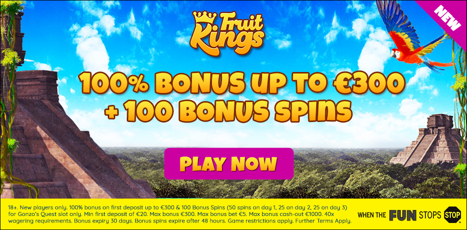 Fruitkings Bonus - 100 Ilmaiskierrosta + 100% Bonus jopa 300€ asti
