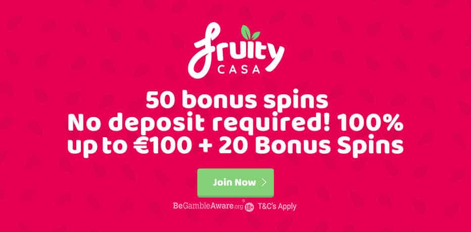 Claim 50 No Free Spins (No Deposit) at FruityCasa!