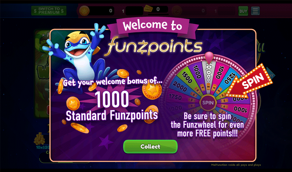 Funzpoints Welcome Bonus - 1000 Free Standard Funzpoints