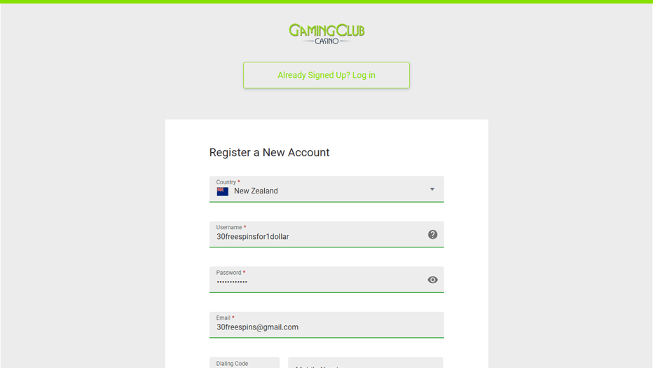 How to claim the Gaming Club $1 deposit bonus