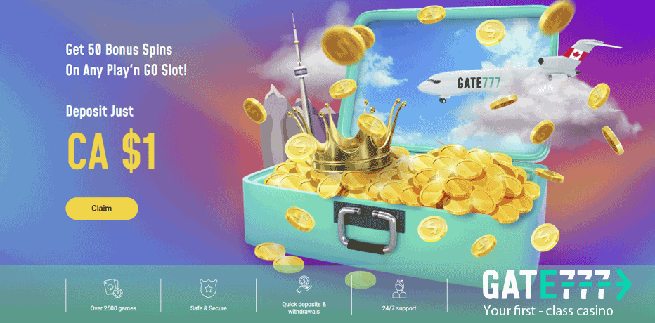 gate777 free spins canada deposit $1 for 50 spins