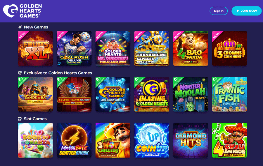 Game selection – exclusive bingo and custom slots