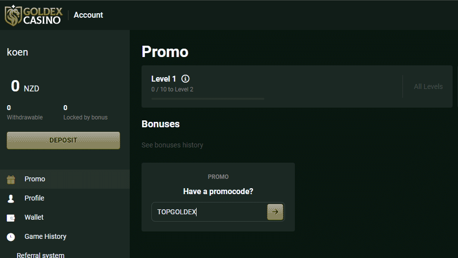 This is how to redeem your Goldex Casino promo code This is how to redeem your Goldex Casino promo code