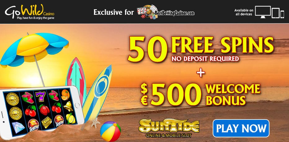 Collect 50 No Deposit Free Spins at GoWild