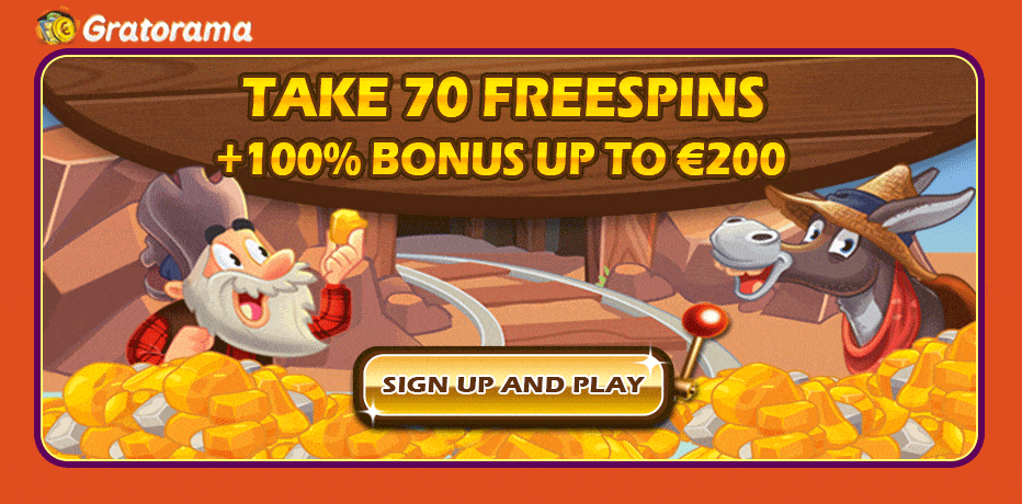 Gratorama Welcome Bonus - 70 Free Spins + 100% Bonus
