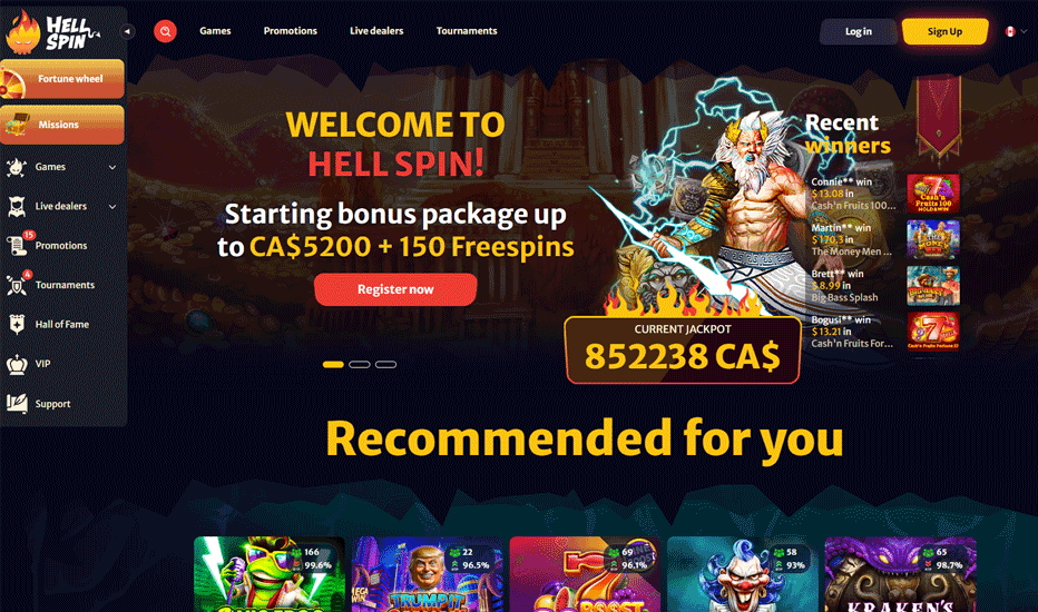 Hell Spin Online Casino Canada