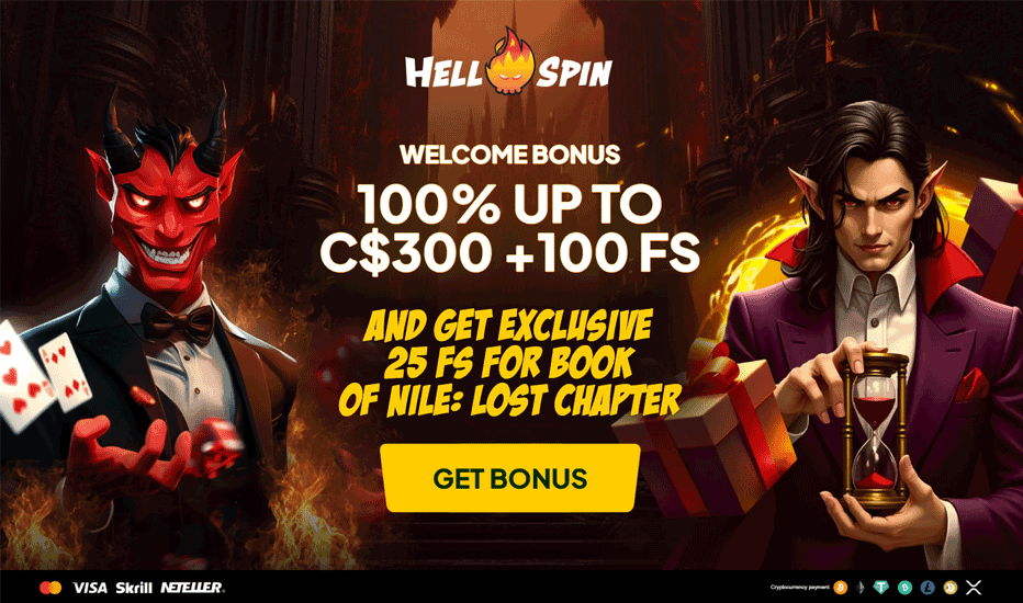 Hell Spin No Deposit Bonus - Claim 25 Free Spins on Book of Nile: Revenge