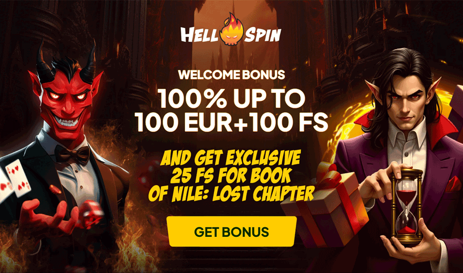 Hell Spin Casino No Deposit Bonus - 25 Free Spins on Book of Nile: Revenge