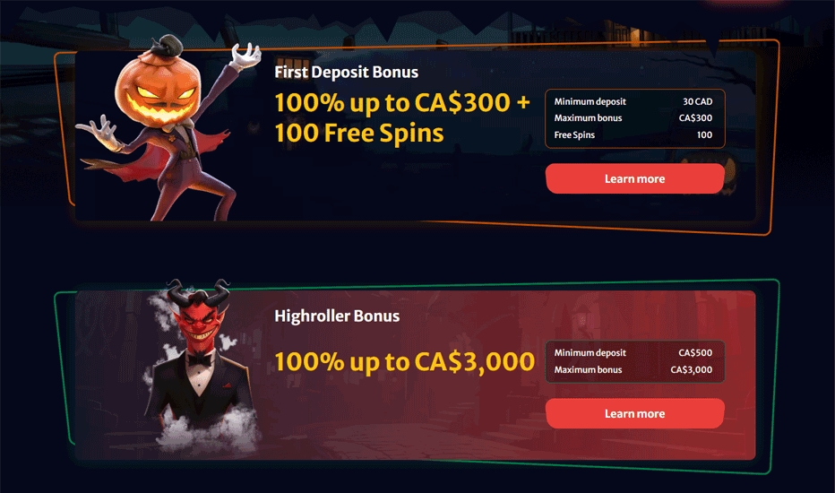 Hell Spin Casino Welcome Bonus - Up to C$5,200 in bonuses and 150 free spin