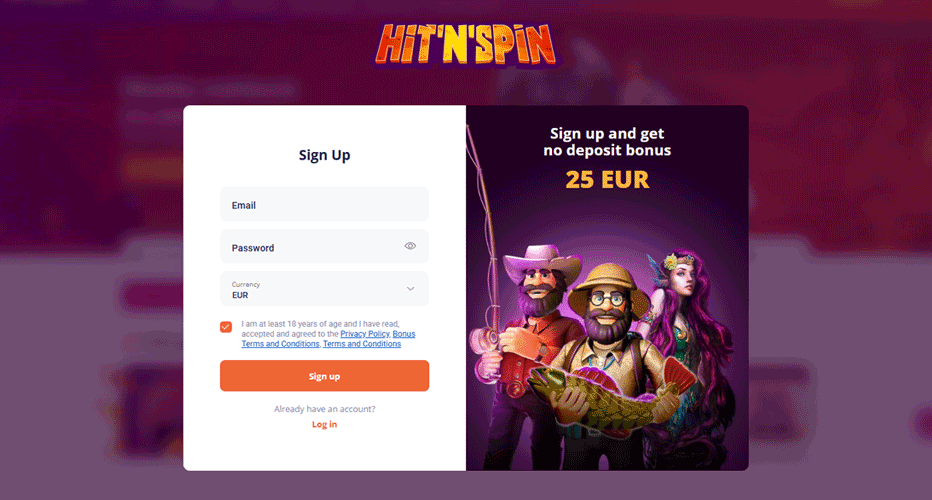 Hit’n’Spin no deposit bonus – get €25 free on sign up Hit’n’Spin no deposit bonus – get €25 free on sign up
