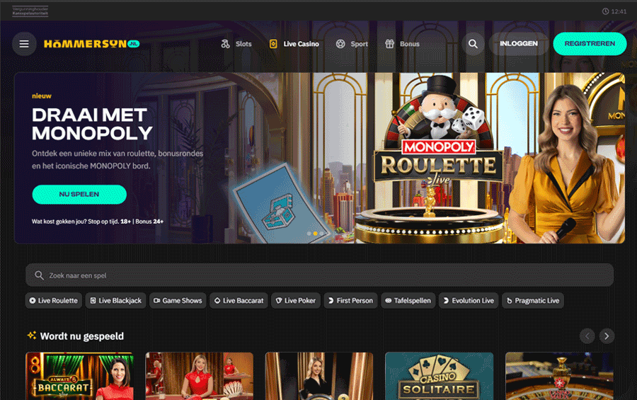 Hommerson live casino