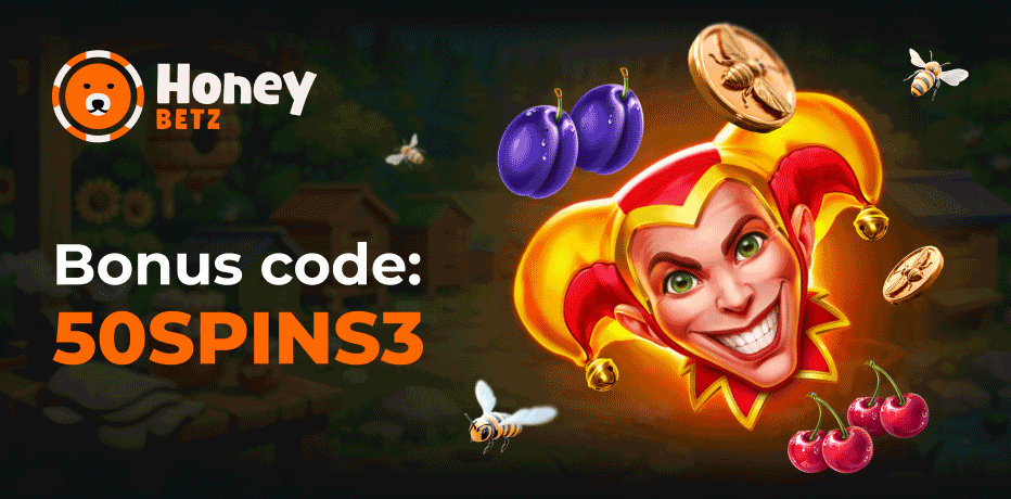 Honeybetz no deposit bonus code - 50SPINS3 for 50 free spins on various pokies