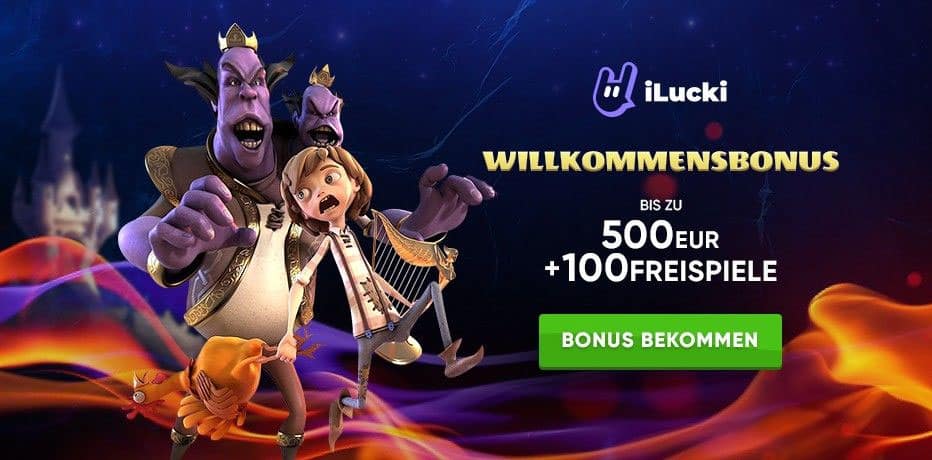 iLucki Casino Bonus - Beanspruchen Sie €500,- Bonus + 100 Freispiele