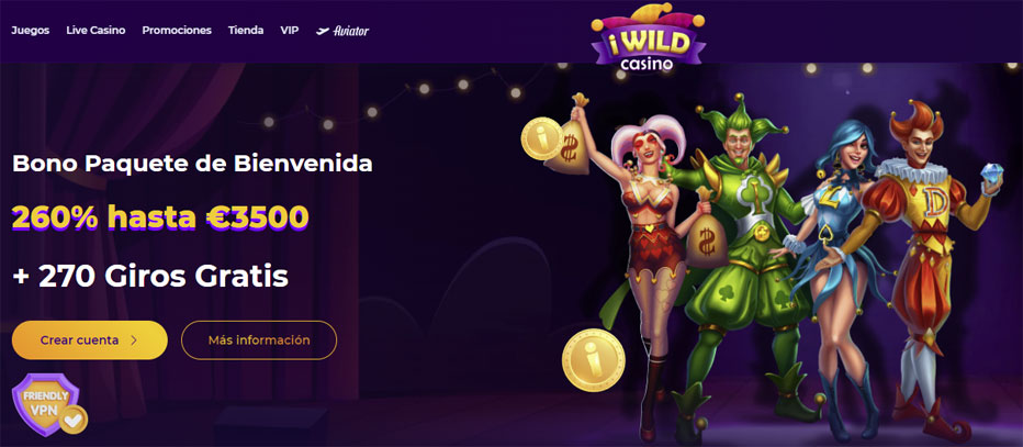 iWild Casino Giros Gratis sin deposito