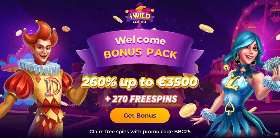 iWild Casino - 25 Free Spins on Registration on Starburst