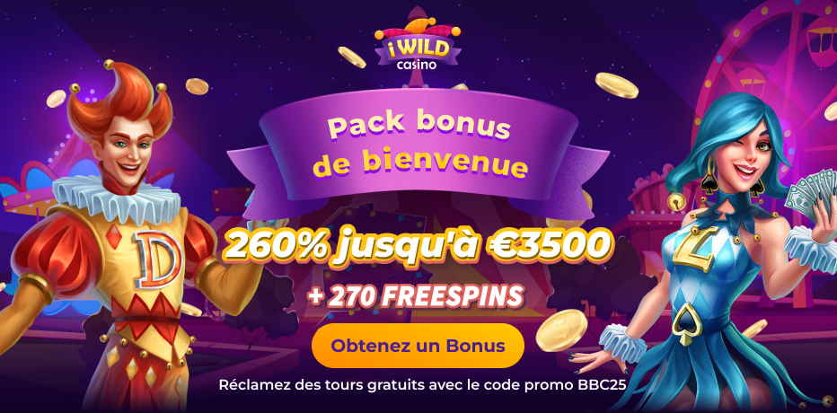 iWild Casino - 25 tours gratuits sur Starburst (aucun dépôt requis !)