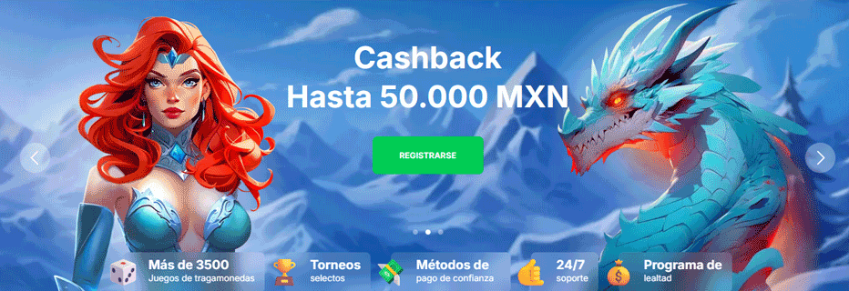 Cashback semanal de Ice Casino - devolución de tus pérdidas hasta $50.000 MXN