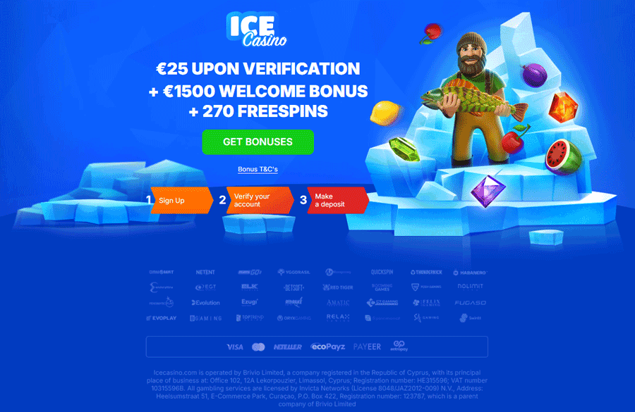 Enjoy €25 free on sign up at Ice Casino Enjoy €25 free on sign up at Ice Casino