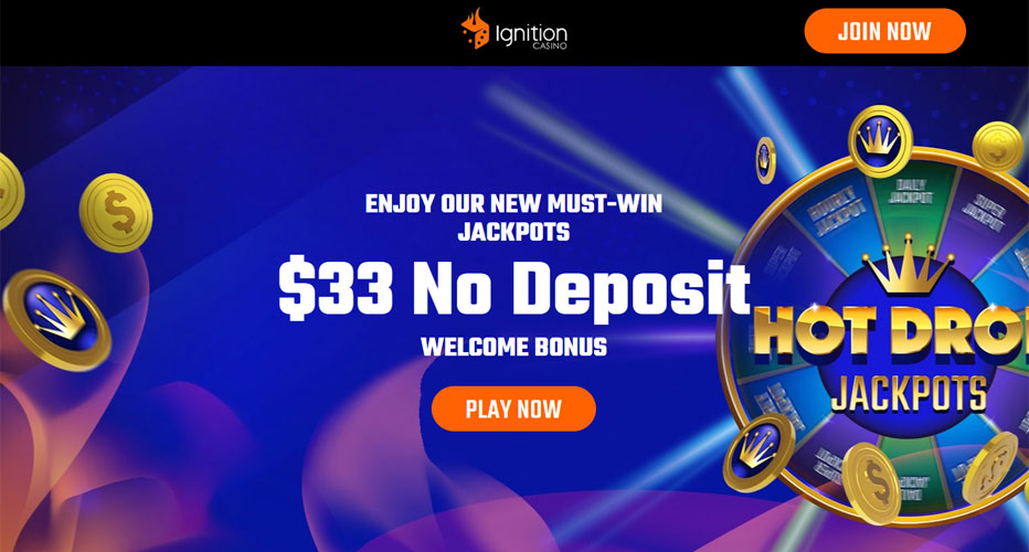 Ignition Casino No Deposit Bonus Code ‘’FREEBIE’’ for $33 No Deposit