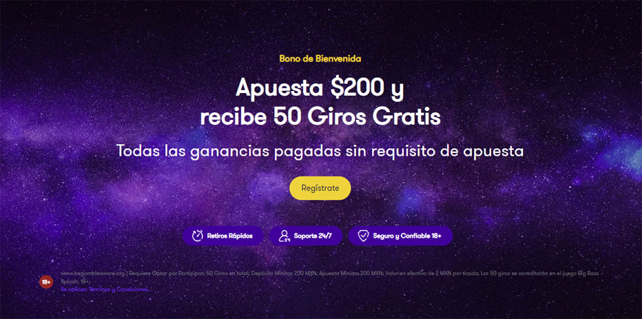 Space Casino - 100 Giros Gratis al Registrarte