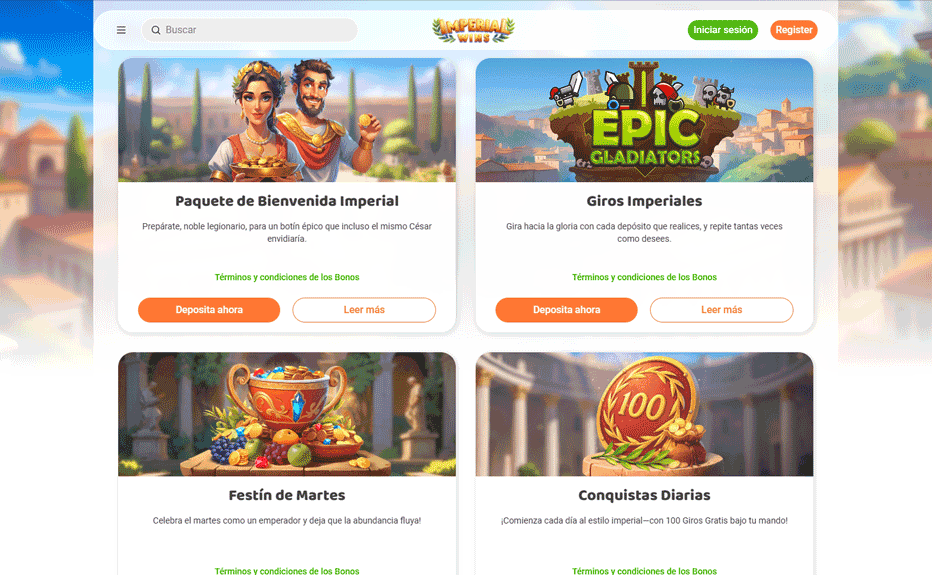 Bonos semanales y de recarga en Imperial Wins Bonos semanales y de recarga en Imperial Wins