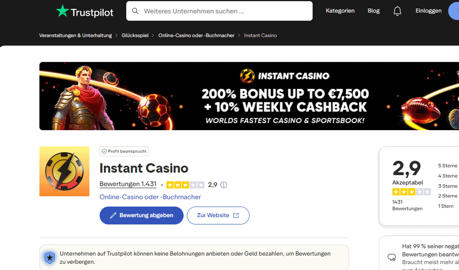 Instant Casino Erfahrungen – wie bewerten Spieler die Plattform im Durchschnitt? Instant Casino Erfahrungen – wie bewerten Spieler die Plattform im Durchschnitt?