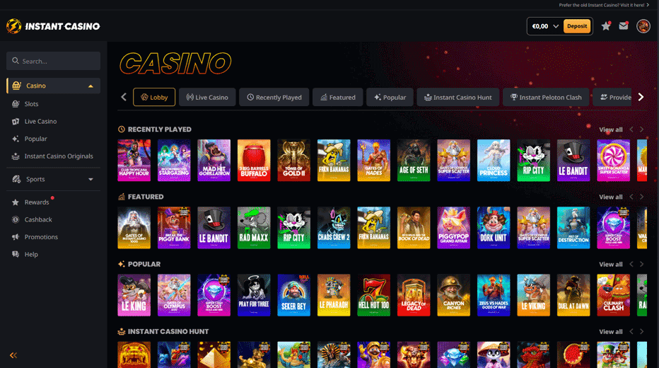 Instant Casino game portfolio - what can I play? Instant Casino game portfolio - what can I play?