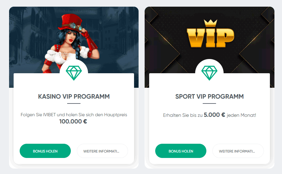 Ivibet VIP-Programm Sport – jeden Monat bis zu 5.000 € sichern! Ivibet VIP-Programm Sport – jeden Monat bis zu 5.000 € sichern!