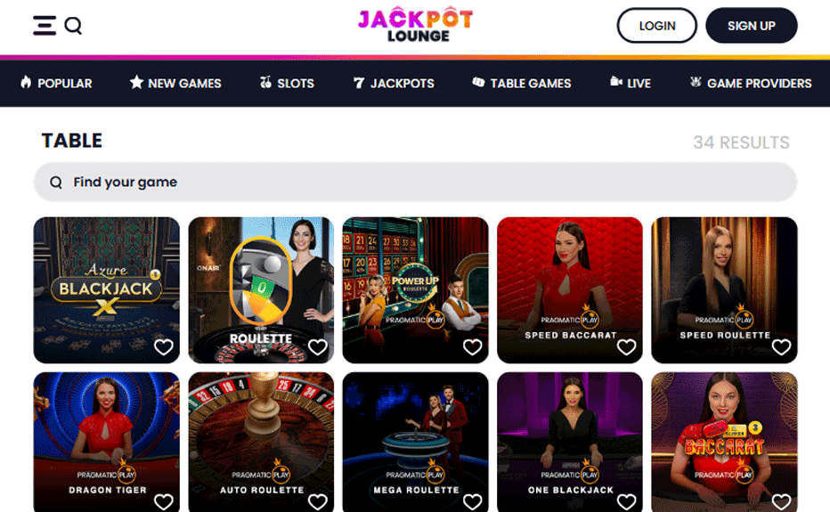 Game selection available at Jackpot Lounge Casino NZ Game selection available at Jackpot Lounge Casino NZ