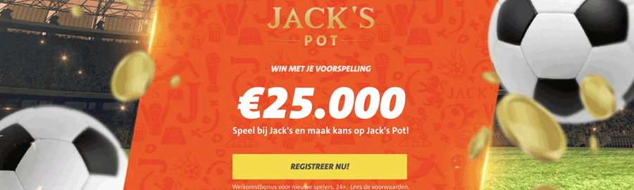 JACKS POT: voorspel en win tot €25.000 met deze gratis challenge! JACKS POT: voorspel en win tot €25.000 met deze gratis challenge!