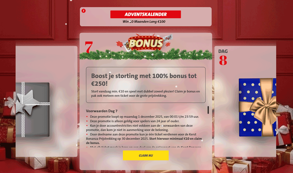 Jacks.nl Kerst Bonanza: Trap december af met een 100% bonus tot €250!