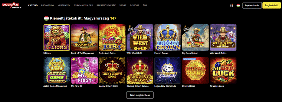 játékélmény a vulkan spiele kaszinóban