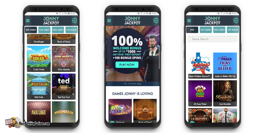 jonny jackpot no deposit bonus canada mobile phone tablet