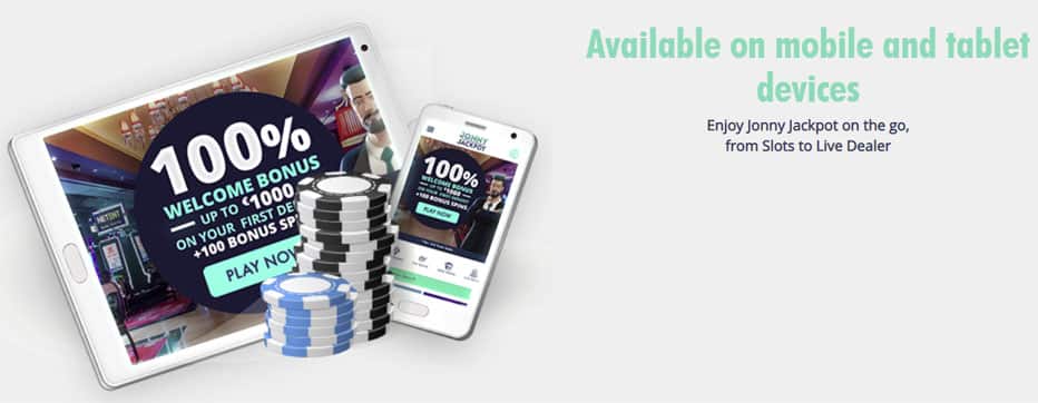 jonny jackpot no deposit bonus tablet mobile phone