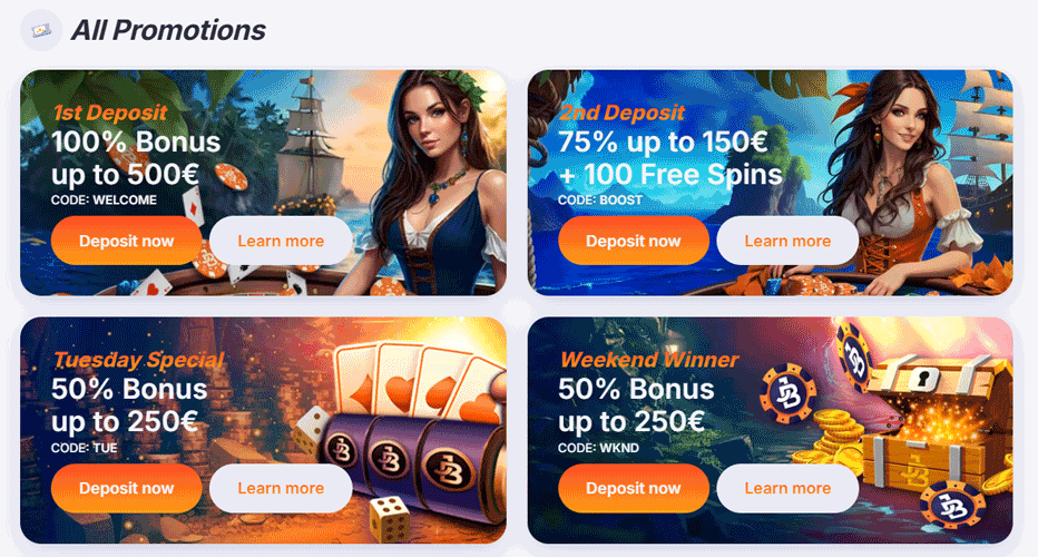 Weekly promotions available at Juliebet Casino