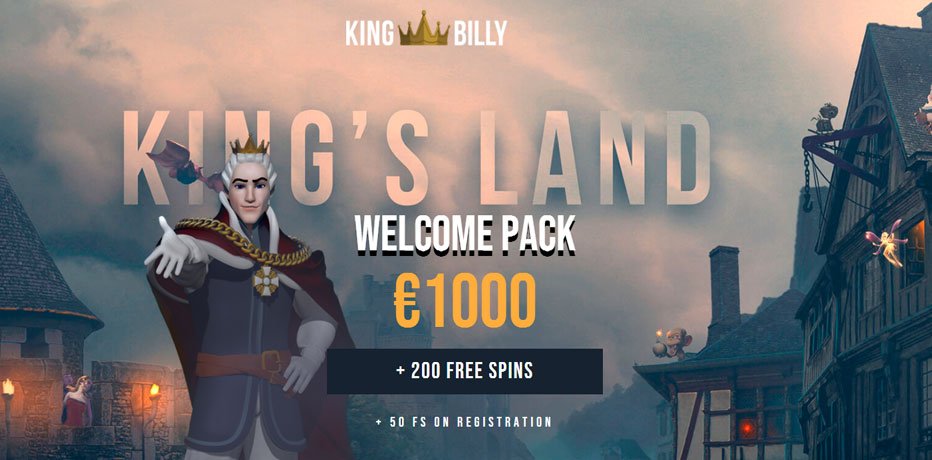 King Billy Welcome Bonus 200% up to €1000 + 200 free spins