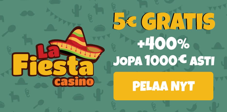 La Fiesta Casino Bonus ilman talletuspakkoa - 5€ ilmaiseksi rekisteröitymisen yhteydessä