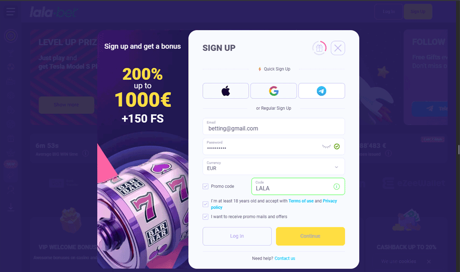 Lalabet promo code - no deposit bonus, cashbacks en gratis spins! Lalabet promo code - no deposit bonus, cashbacks en gratis spins!