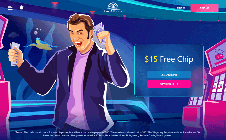 Claim a $15 Free Chip No Deposit at Las Atlantis
