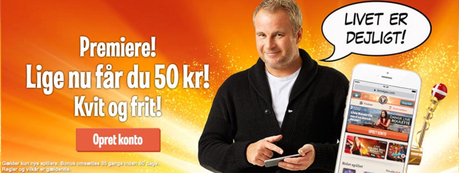LeoVegas casino bonus dansk 50kr gratis