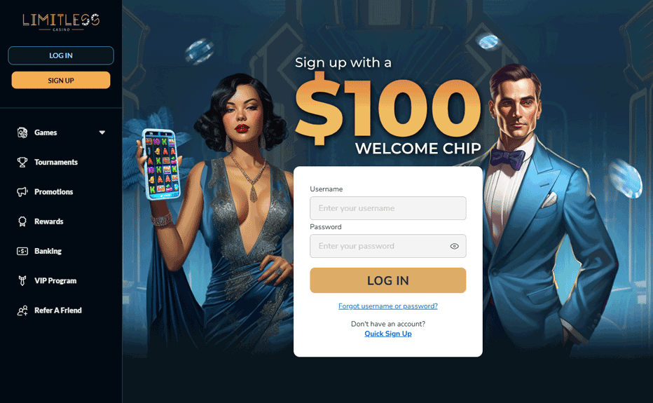 The top pick: $100 free chip (Code: INSTANT100)