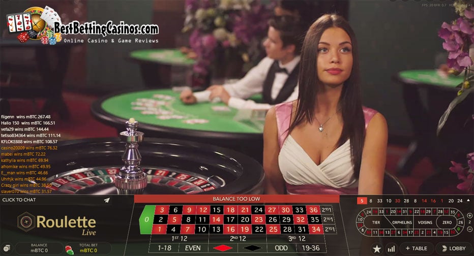 Настільна гра рулетка у прямому ефірі в онлайн-казино 