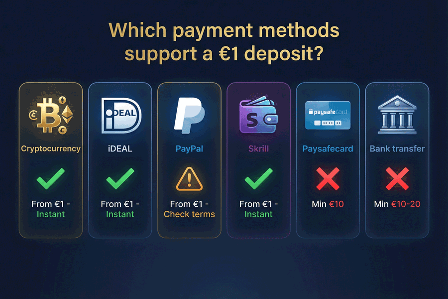 Secure ways to make a €1 deposit at an online casino Secure ways to make a €1 deposit at an online casino