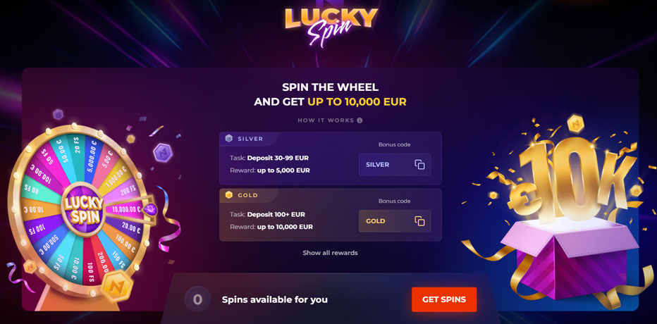 Win up to €10,000 with your Lucky Spin at N1 Casino