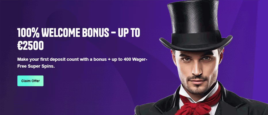 LuckyReels Willkommensbonus – 100 % bis zu 2.500 € + 400 umsatzfreie Super Spins