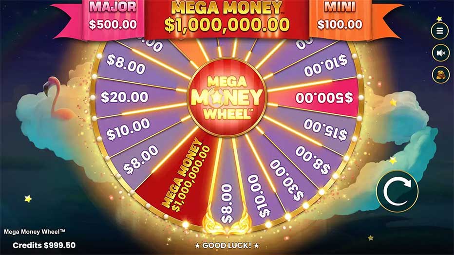 mega money wheel $1 million casino jackpot
