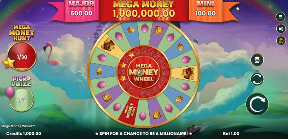 mega money wheel 1 million jackpot