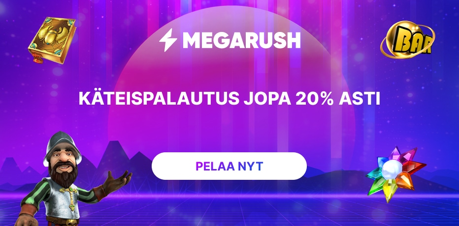 MegaRush Bonus - 100 Ilmaiskierrosta + 1.000€ Bonus
